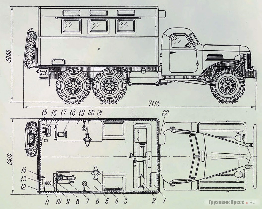 ZIL-157 shelter dimensions